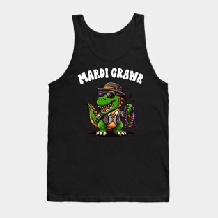 Mardi Grawr Dinosaur TRex Mardi Gras Funny Men Women Kids Tank Top